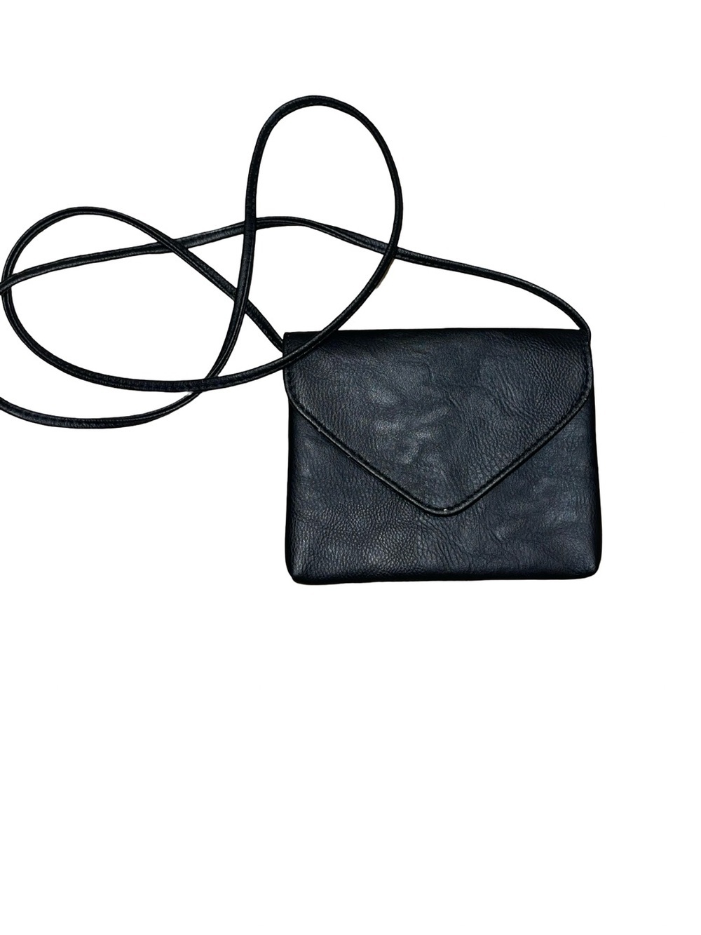 VINTAGE Mossimo Black Leather Envelope Crossbody Bag - Y2K Minimalist